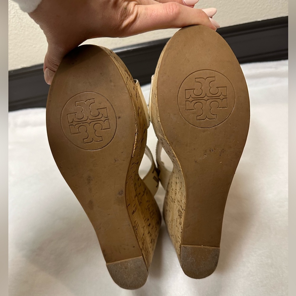 TORY BURCH REGAN Platform High Wedges Sandals 10.5 - Picture 7 of 7